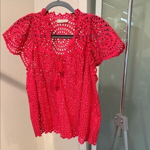 Ulla Johnson Eyelet Lace Top – Pink